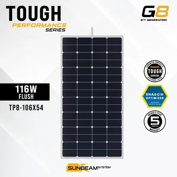 SUNBEAMsystem-sunbeam-system-extra-durable-walkable-surface-solar-panel-Tough-Performance-TP8-106x54-Cover-600x600 TOUGH G8 PERFORMANCE 116W - Image 1