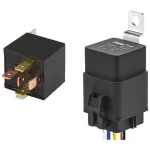 SPDT relay switch with socket, 5-pin, 12V-30A