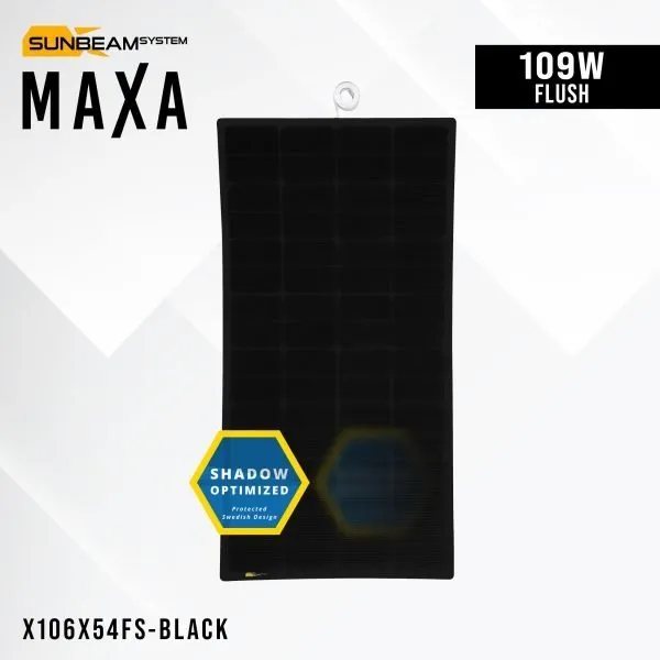SUNBEAMsystem-sunbeam-system-extra-durable-surface-solar-panel-Maxa-109w-X106x54FS-Black_COVER-1-600x600 (1) MAXA 109W BLACK – FLUSH SOLAR PANEL - Image 1