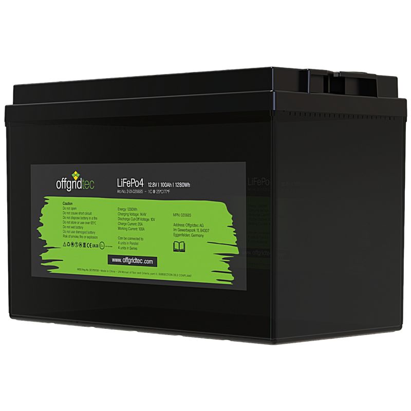 2064409-product_800x800 LiFePo4 battery 12/100 12.8V 100Ah BMS integrated 1280Wh - Image 1