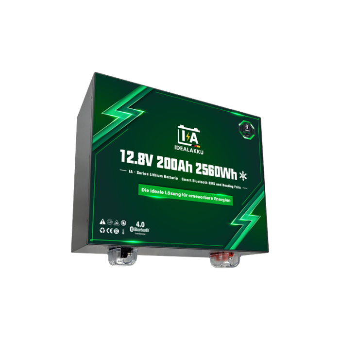 Idealakku IA SERIES Lithium Battery LiFePO4 12V 200Ah Smart BMS with Bluetooth Motorhome Under-Seat Battery with Heating - Image 8