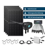 Set of solar heating elements with 800 W mains feed
