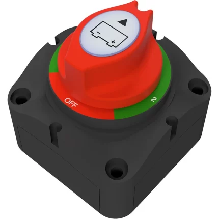 battery selector switch for switching between two battery circuits, consumers, charging sources 200A