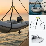 3-arm dinghy lift system + 2 straps