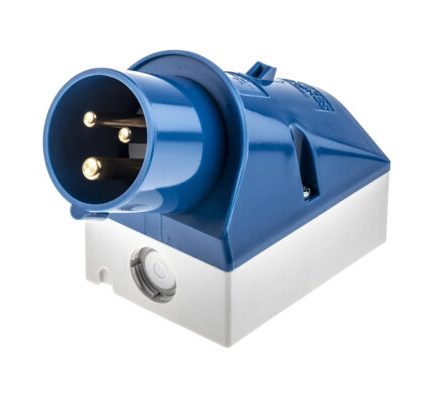 Socket male 3P, 220VAC, 16A MAX.