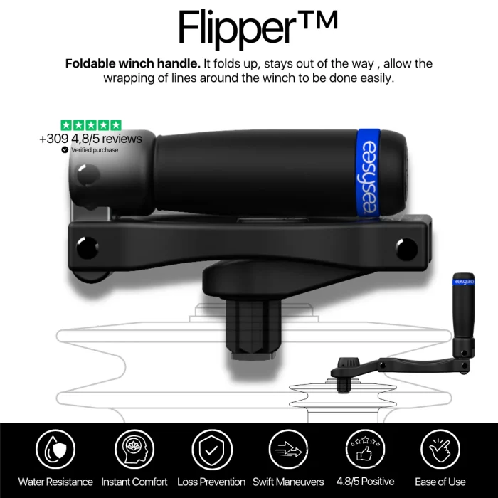 Flipper™ - Standard Foldable Winch Handle 8" - Image 1