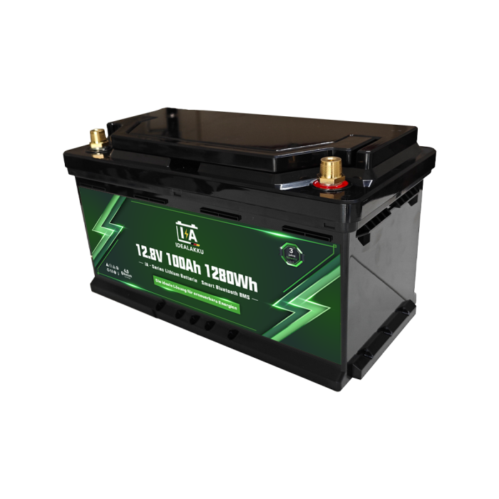 Idealakku IA SERIE Lithium Batterie LiFePO4 12V 100Ah Smart BMS mit Bluetooth - Image 1