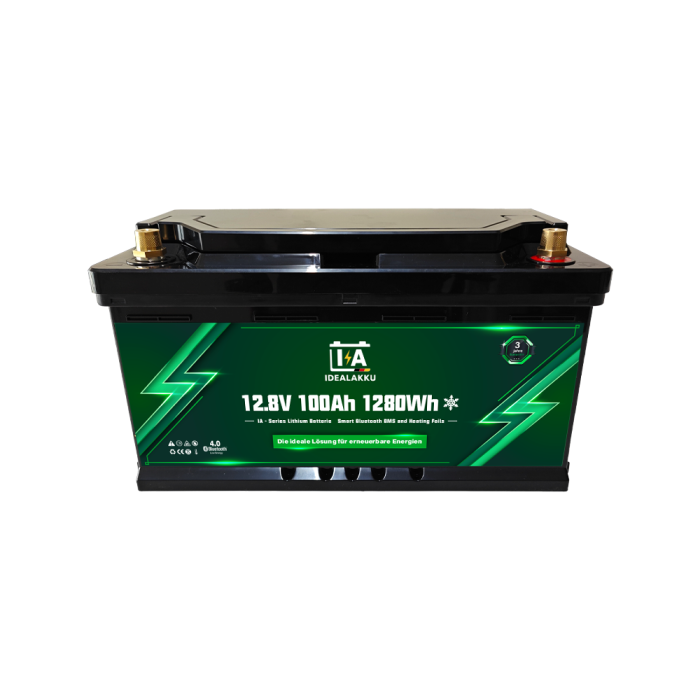Idealakku IA-Series LiFePO4 Battery 12V 100Ah Motorhome Under-Seat Battery with Smart-BMS, Bluetooth and Heating - Image 3