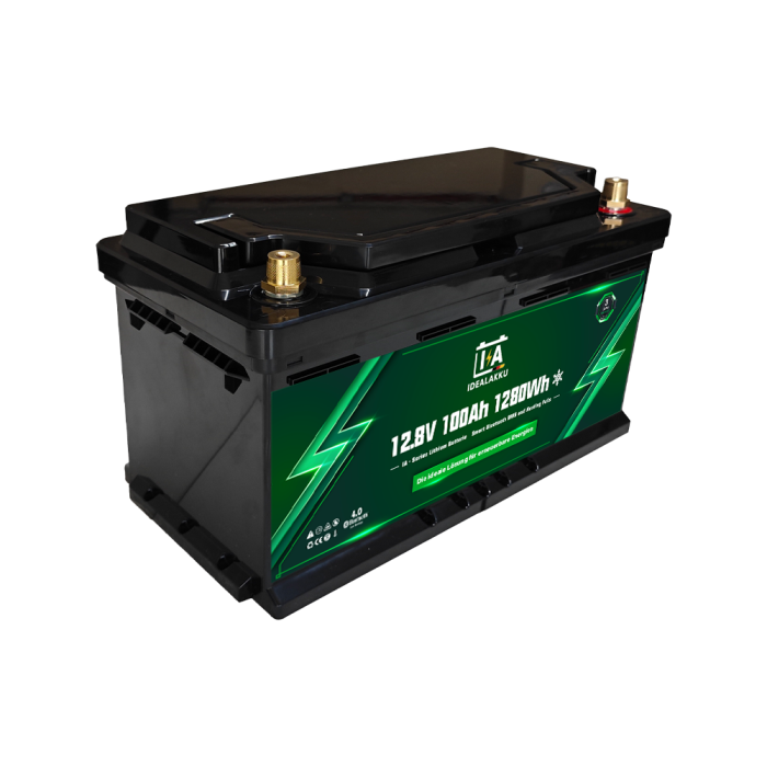 Idealakku IA-Series LiFePO4 Battery 12V 100Ah Motorhome Under-Seat Battery with Smart-BMS, Bluetooth and Heating - Image 4